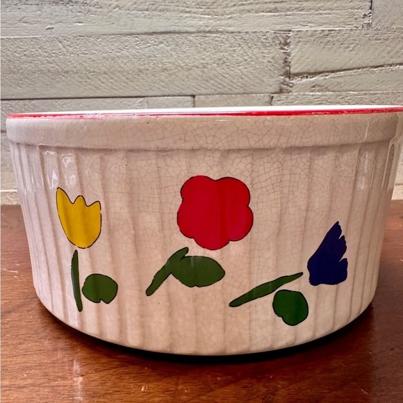 VINTAGE, TULIP SOUFFLÉ DISH/RAMEKIN. IN GOOD CONDITION. SOME CRAZING. - Picture 3 of 6